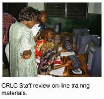 CRLC Staff review on-line training materials