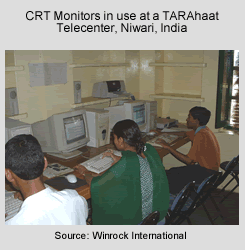 CRT monitors, TARAhaat telecenter, India