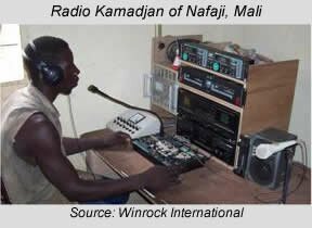 Image of radio operator at Radio Kamadjan of Nafaji, Mali, source Winrock International 