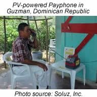 PV-powered Payphone in Guzman, Dominican Rep.
