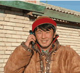 Mongolian herder using a VoWiFi phone