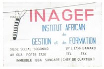 Institut Africain de Gestion et de Formation (INAGEF) sign.