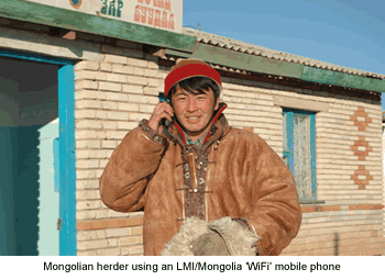 Mongolian herder using an LMI/Mongolia