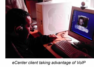 eCenter client taking advantage of VoIP