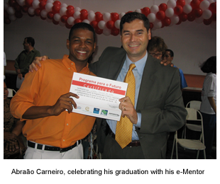 Abraao Carneiro, celebrating graduation with his tutor
